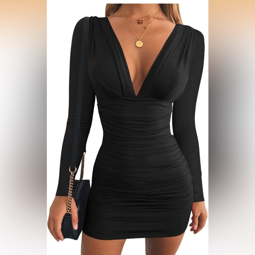 Chic Black Long Sleeve Dress